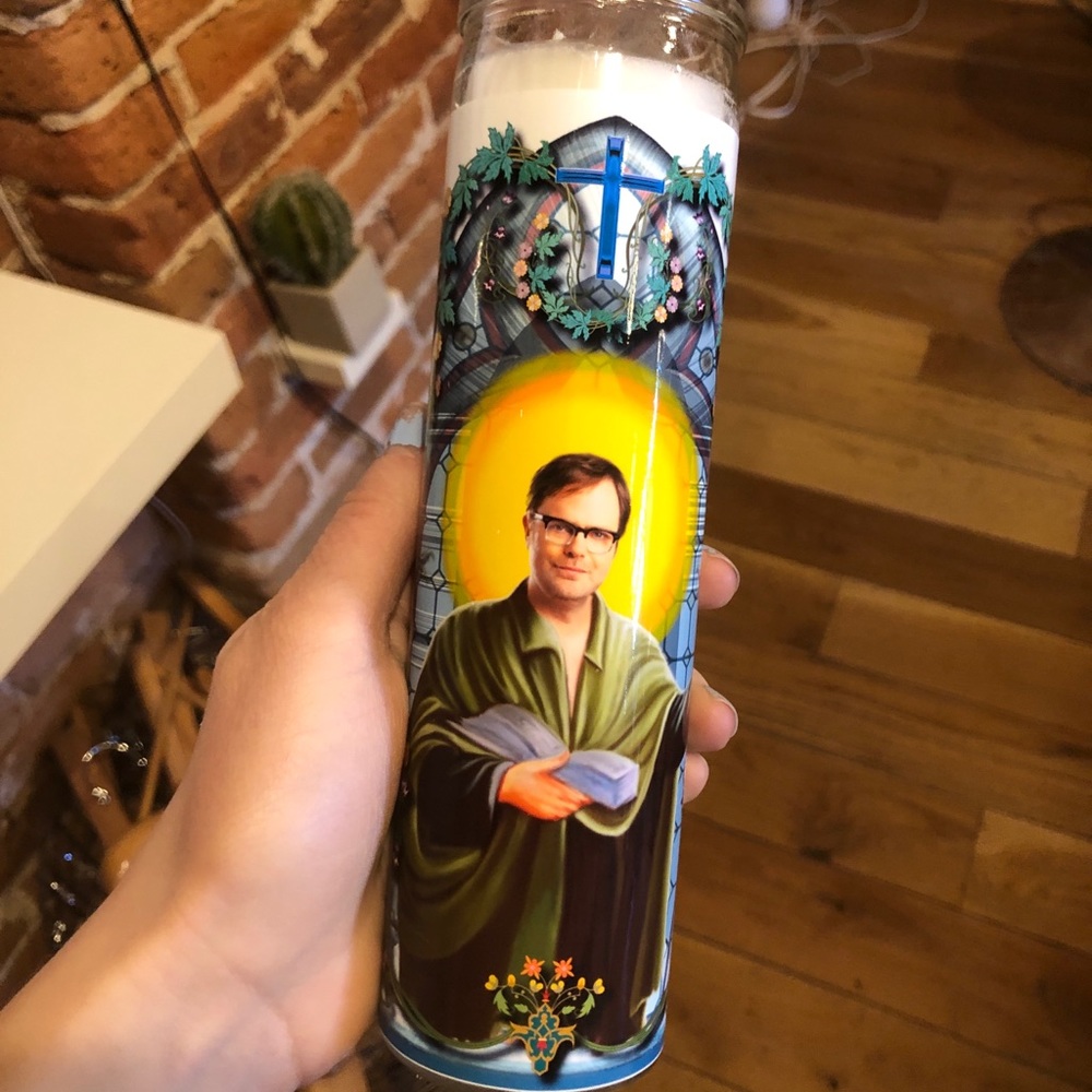 Dwight Schrute prayer candle